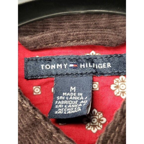 Tommy Hilfiger Women Sz M Brown Button Front Long Sleeve Jacket Corduroy Pockets - Picture 6 of 6